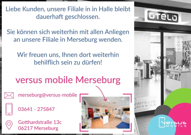 Filiale in Halle schließt – Wir sind weiterhin für Sie da!